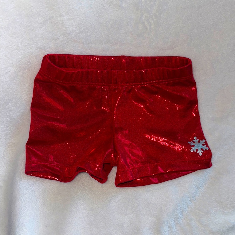 Red Sparkle Kids Shorts EUC